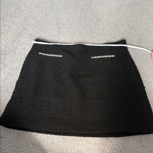 H&M Black Tweed Mini Skirt with Decorative Jewel Pocket Trim